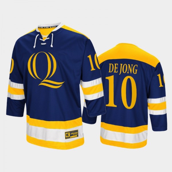 2022 Quinnipiac Bobcats Ethan de Jong Replica Navy...