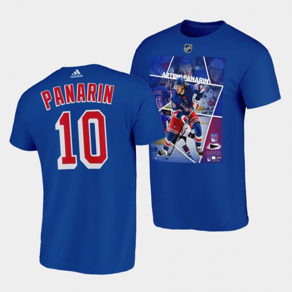 New York Rangers Artemi Panarin Player photo Impact Player T-Shirt #10 Blue