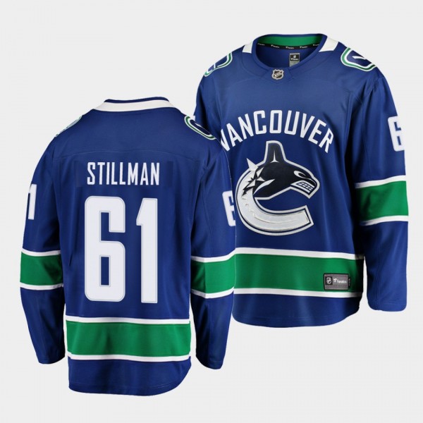 Riley Stillman Vancouver Canucks Home Blue Breakaw...