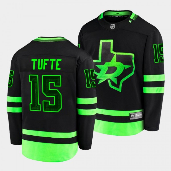 Riley Tufte Dallas Stars Blackout Alternate Black ...