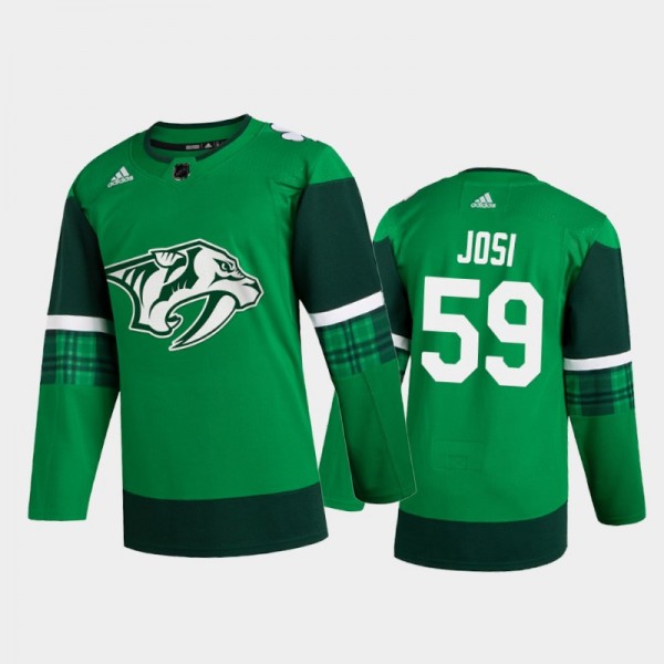 Predators Roman Josi 2020 St. Patrick's Day Authentic Player Jersey Green