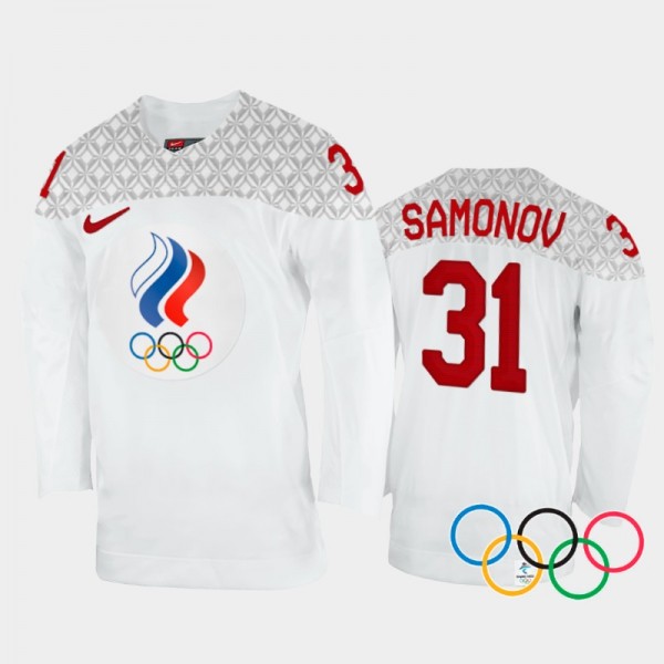 Russia Hockey 2022 Winter Olympics Alexander Samon...