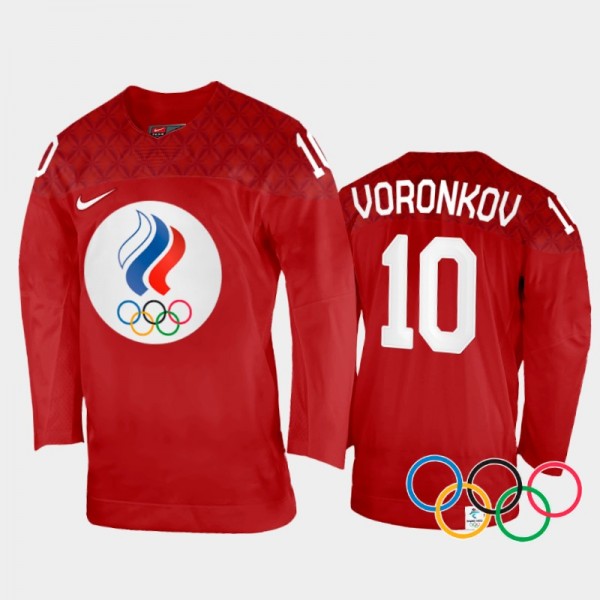 Russia Hockey Dmitri Voronkov 2022 Winter Olympics Home Jersey Red