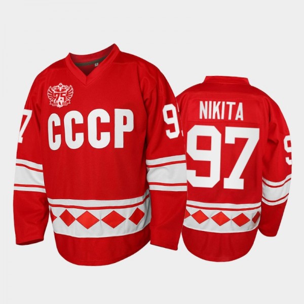 Russia Hockey Throwback USSR Gusev Nikita Red Jers...