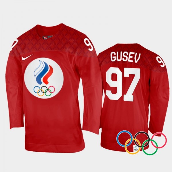 Russia Hockey Nikita Gusev 2022 Winter Olympics Home Jersey Red