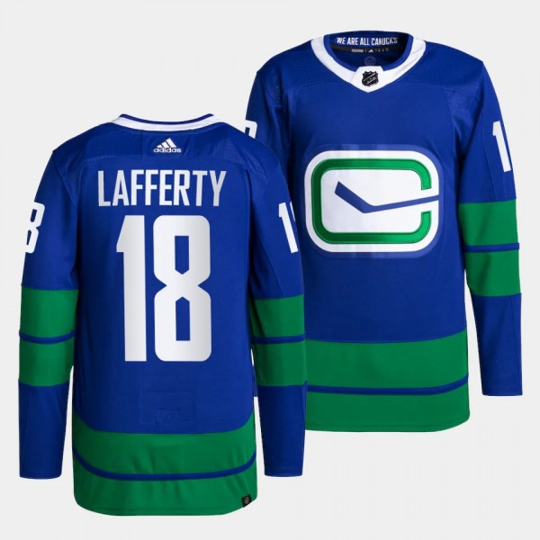 Sam Lafferty Vancouver Canucks Alternate Blue #18 ...