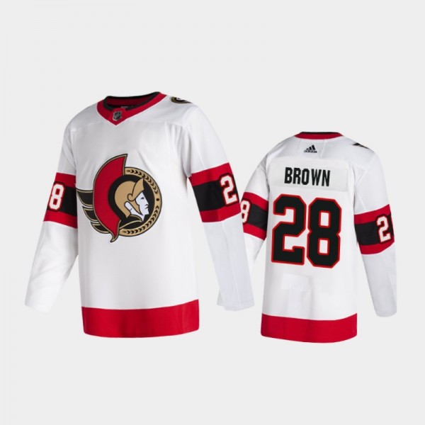 Connor Brown Away Ottawa Senators White 2020-21 Au...