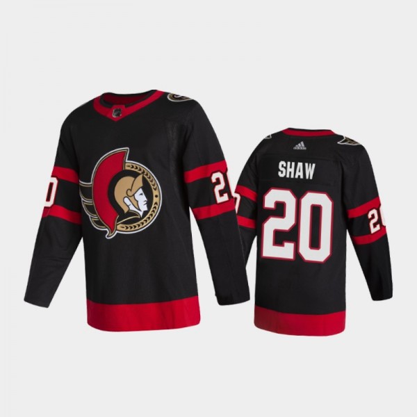 Logan Shaw Home Ottawa Senators Black 2020-21 Auth...