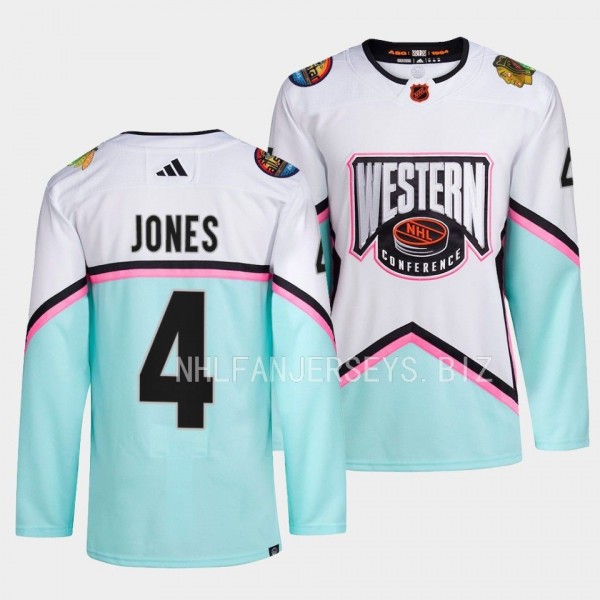 Seth Jones 2023 NHL All-Star Western Conference Chicago Blackhawks #4 White Jersey Authentic
