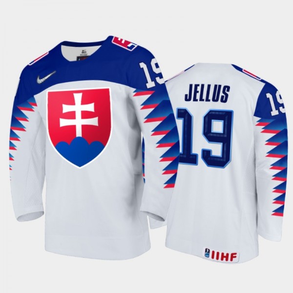 Simon Jellus 2021 IIHF World Junior Championship Slovakia Home Jersey White