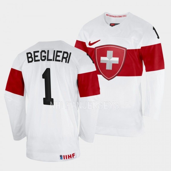 Alessio Beglieri 2023 IIHF World Junior Championship Switzerland #1 White Jersey Men