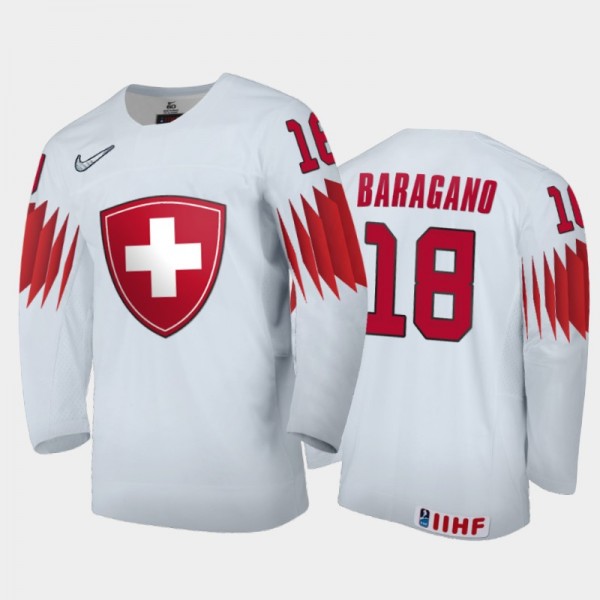 Inaki Baragano 2021 IIHF World Junior Championship Switzerland Home Jersey White