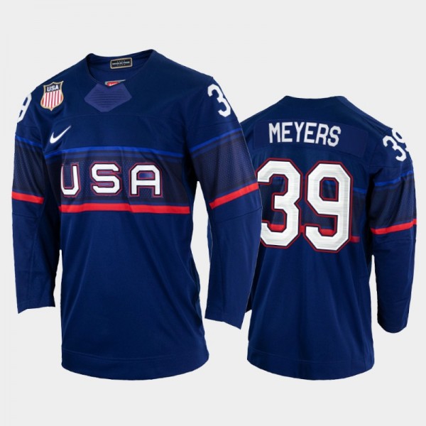 USA Hockey 2022 Winter Olympics Ben Meyers Blue Je...