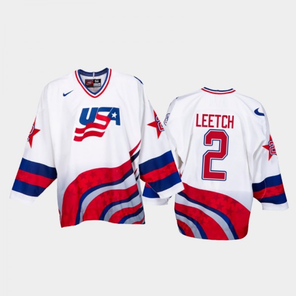 USA Hockey Brian Leetch 1996 World Cup White Class...