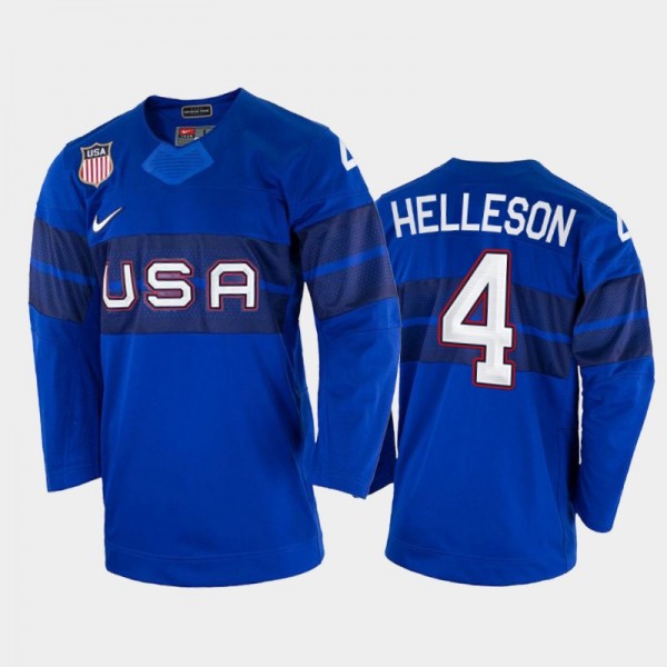 USA Hockey Drew Helleson 2022 Winter Olympics Jers...
