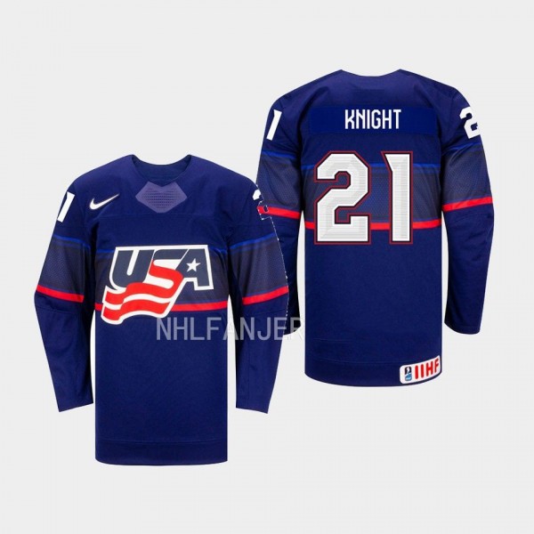 Hilary Knight IIHF USA Hockey #21 Blue Away Jersey...