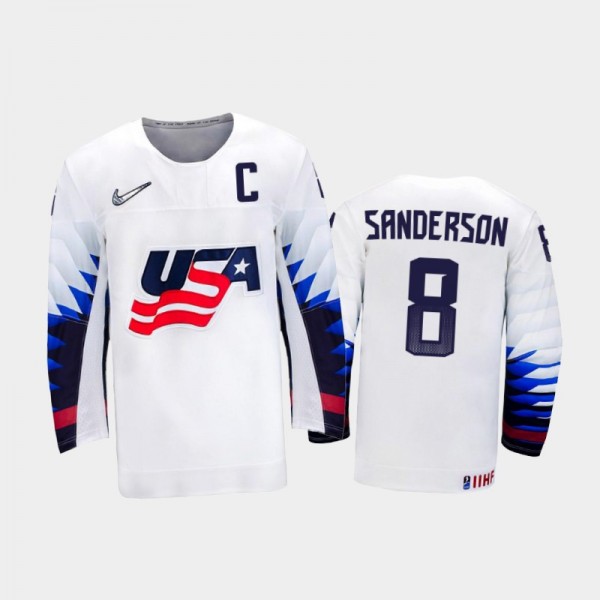 USA Hockey 2022 WJC  Jake Sanderson White Jersey