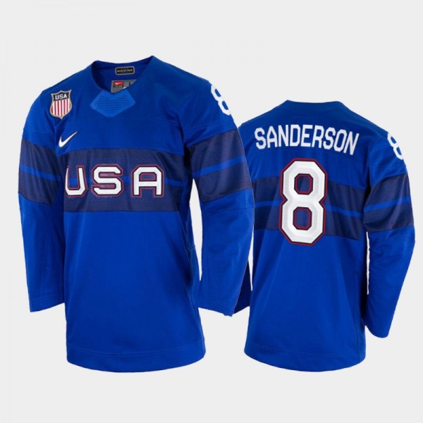 USA Hockey Jake Sanderson 2022 Winter Olympics Jer...