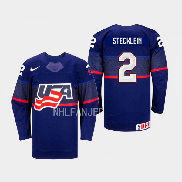 Lee Stecklein IIHF USA Hockey #2 Blue Away Jersey ...