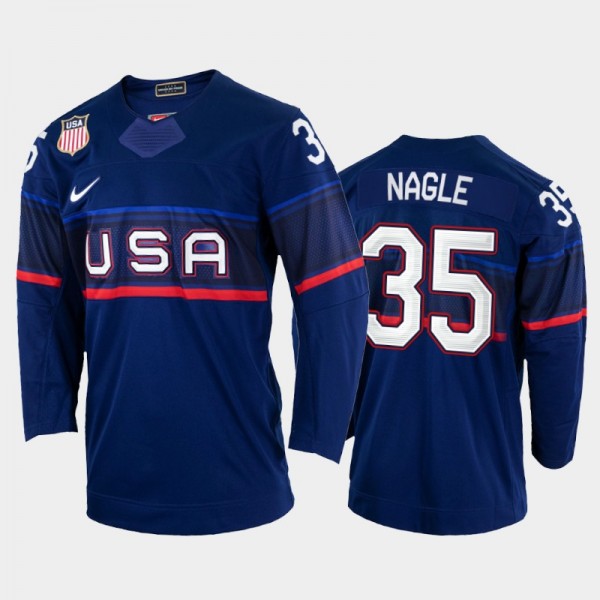 USA Hockey 2022 Winter Olympics Pat Nagle Blue Jer...
