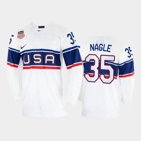 USA Hockey 2022 Winter Olympics Pat Nagle White Je...