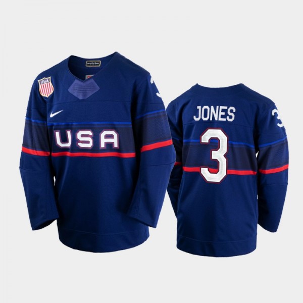 Youth USA Hockey 2022 Beijing Winter Olympic Seth Jones Navy Away Jersey