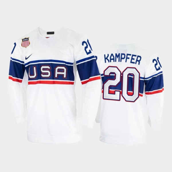 USA Hockey 2022 Winter Olympics Steven Kampfer White Jersey