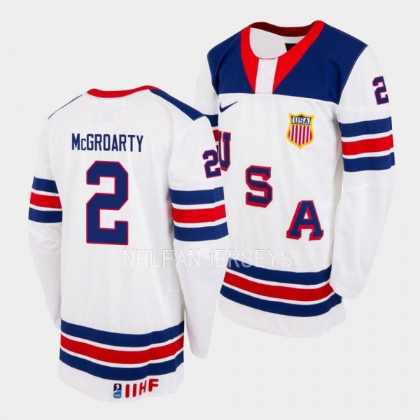 Rutger McGroarty USA 2023 IIHF World Junior Championship Jersey White