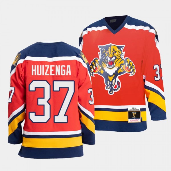 Wayne Huizenga Florida Panthers 95-96 Authentic Blue Line Red #37 Jersey Mitchell Ness