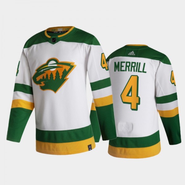 Jon Merrill 2021 Reverse Retro Minnesota Wild Whit...