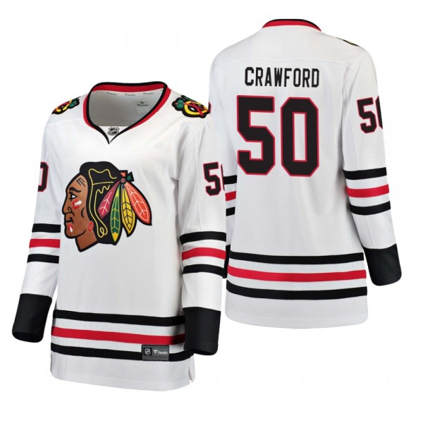 Blackhawks Corey Crawford Away White Women's Break...