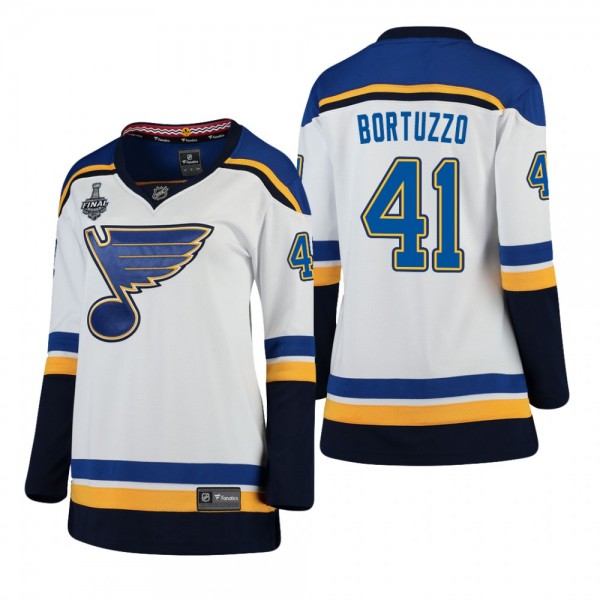 St. Louis Blues Robert Bortuzzo Stanley Cup Final Away Breakaway White Women's Jersey