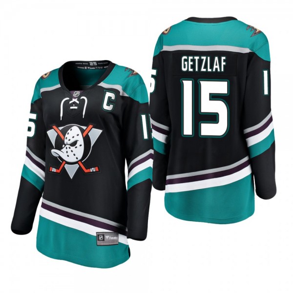 Ducks Ryan Getzlaf Alternate Black Women's Breakaway Player Fanatics Branded Jersey