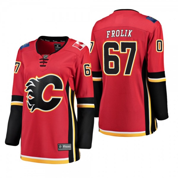 Flames Michael Frolik Home Red Women's Breakaway P...