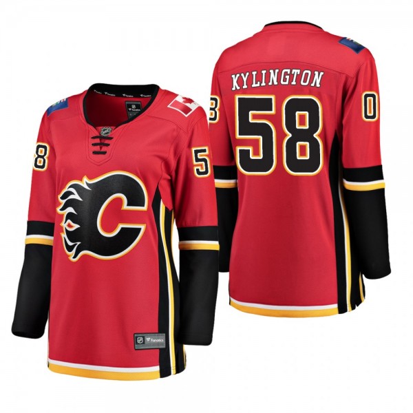 Flames Oliver Kylington Home Red Women's Breakaway...