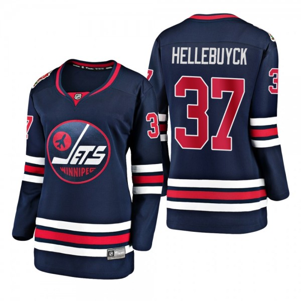 Jets Connor Hellebuyck 2019 Heritage Classic Navy ...