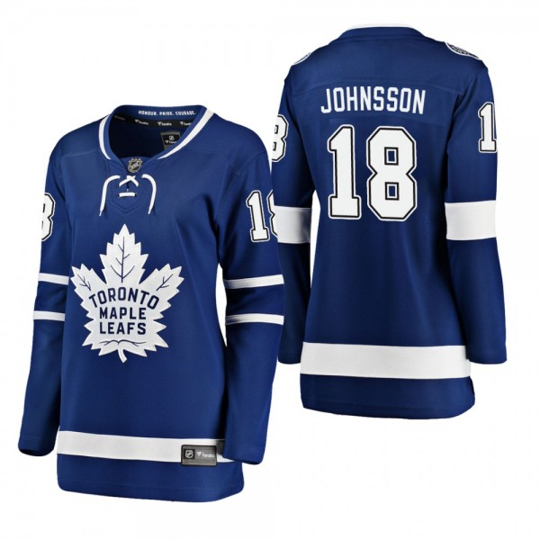 Maple Leafs Andreas Johnsson Home Blue Women's Bre...