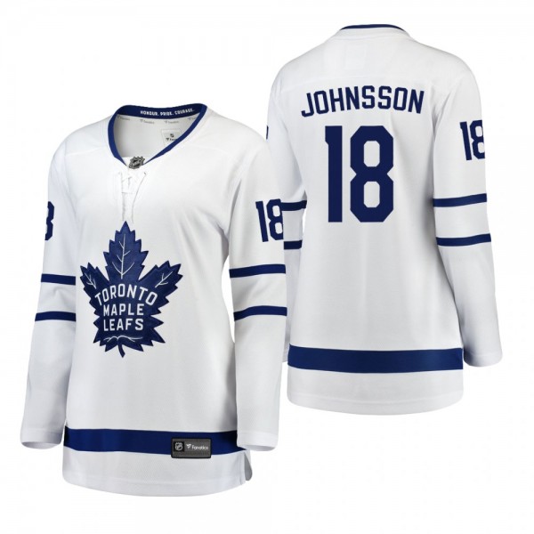 Maple Leafs Andreas Johnsson Away White Women's Breakaway Player Jersey