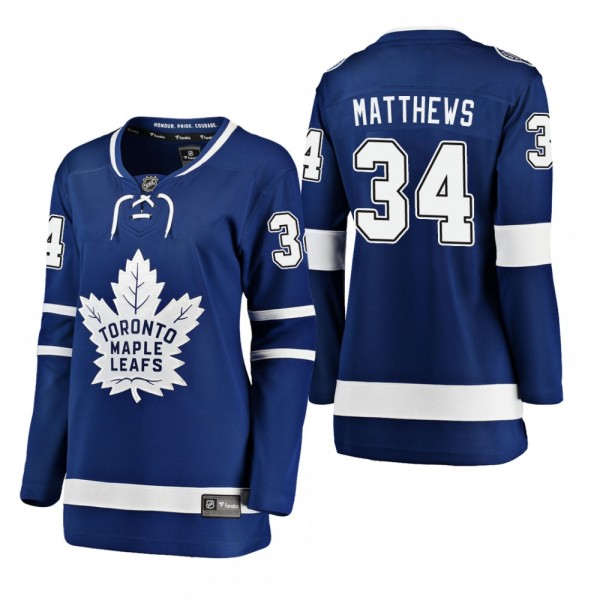 Maple Leafs Auston Matthews Home Blue Women's Brea...