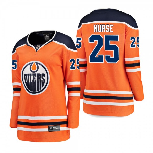 Oilers Darnell Nurse Home Orange Women's Breakaway Player Jersey