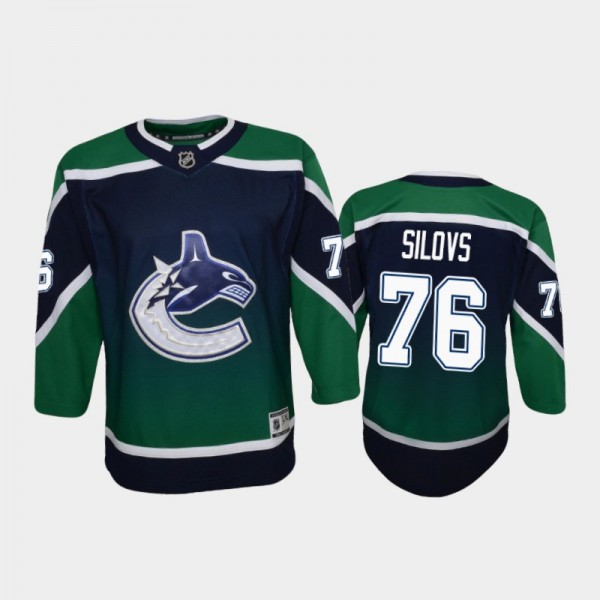 Arturs Silovs Reverse Retro Youth Vancouver Canucks 2021 Green Jersey