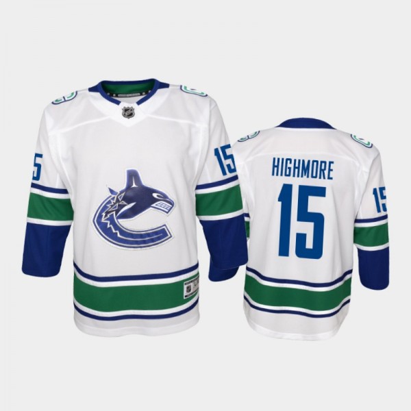 Matthew Highmore Away Youth Vancouver Canucks 2021 White Jersey
