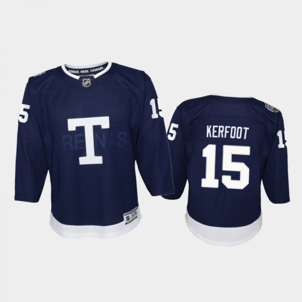 Alexander Kerfoot Heritage Classic Youth Toronto Maple Leafs 2022 Navy Jersey