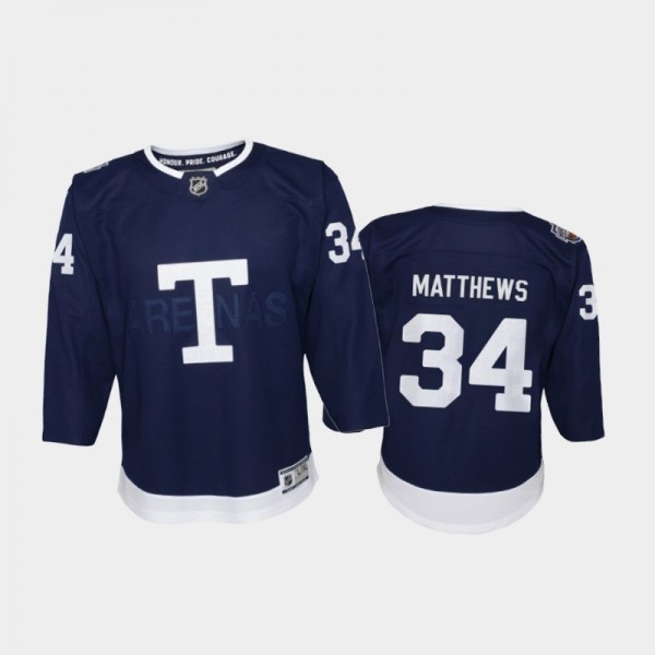 Auston Matthews Heritage Classic Youth Toronto Maple Leafs 2022 Navy Jersey