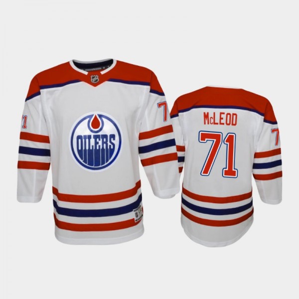 Ryan McLeod Reverse Retro Youth Edmonton Oilers 2021 White Jersey